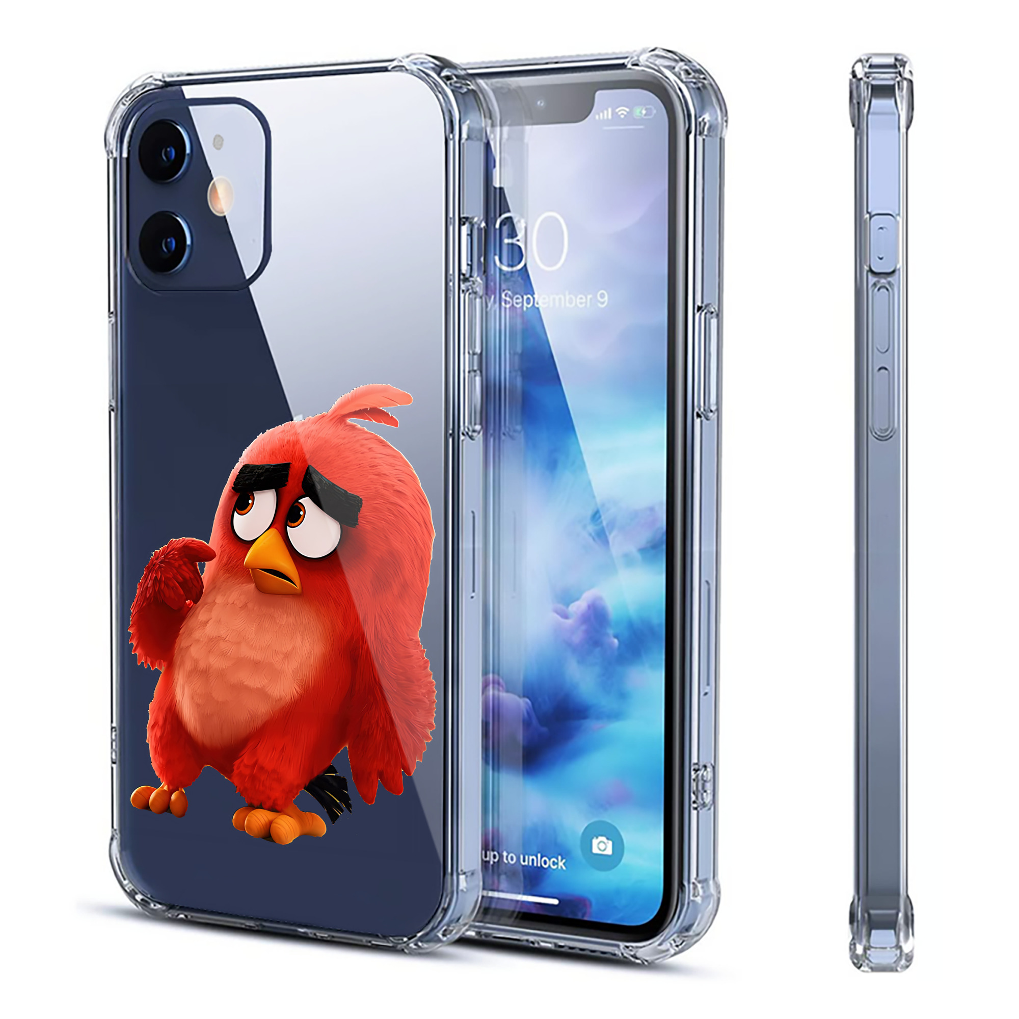 （画像用） Angry Birds アングリーバード 【iPhone 12シリーズ対応】透明スマホケース（クリアソフトケース）